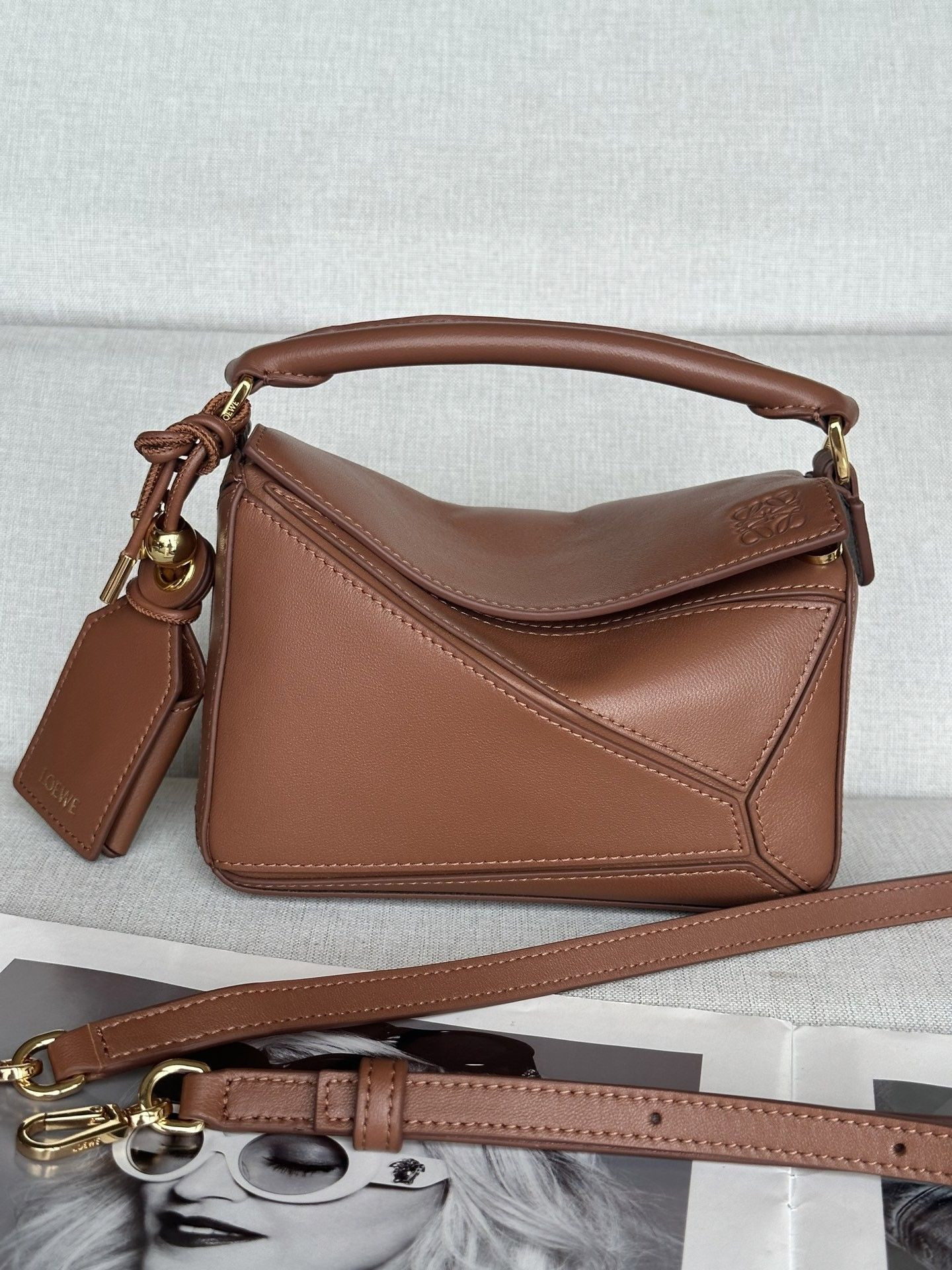 Loewe Mini Featherlight Puzzle Bag Nappa Lambskin 18x12.5x8cm