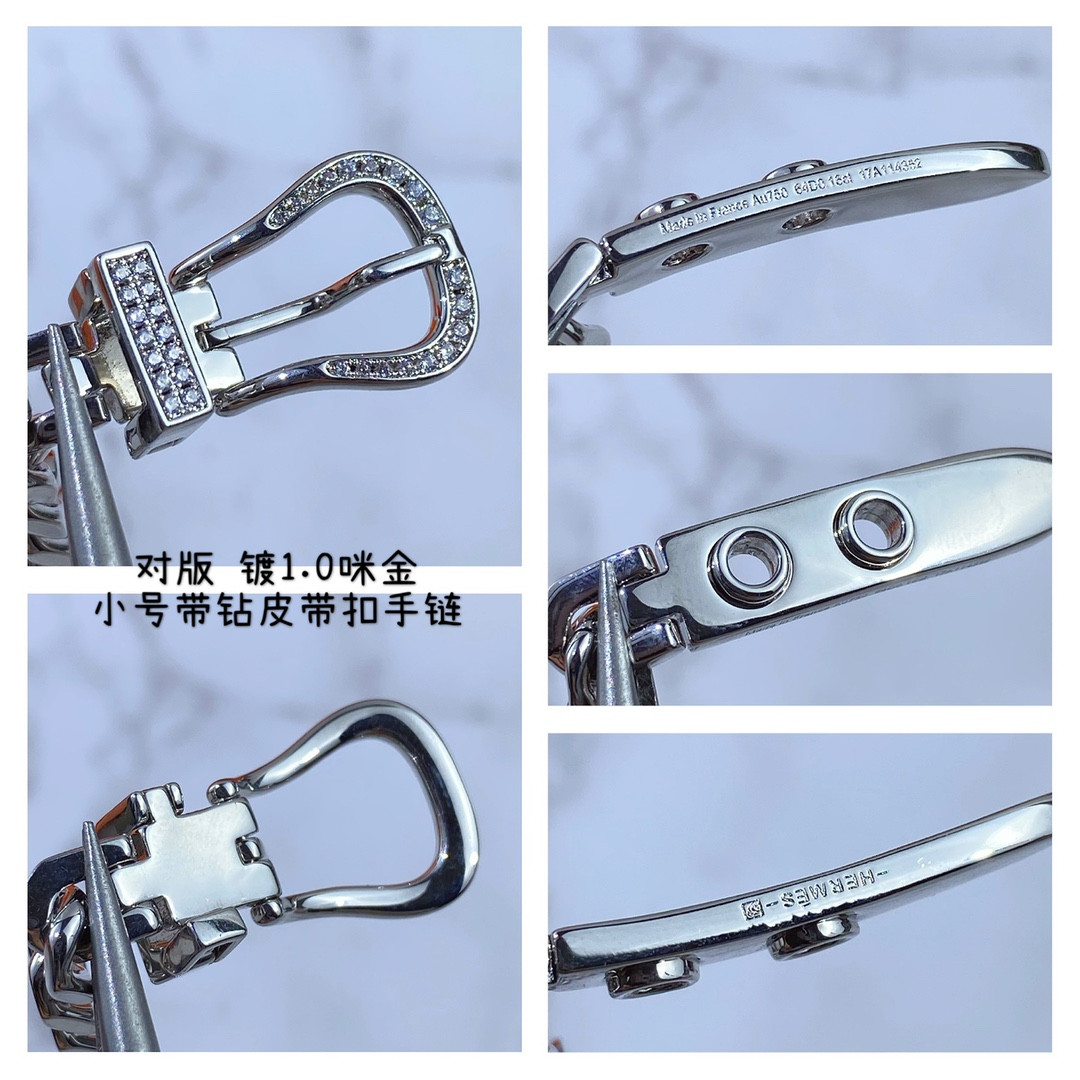 Hermès Small Diamond-Encrusted Belt Bracelet