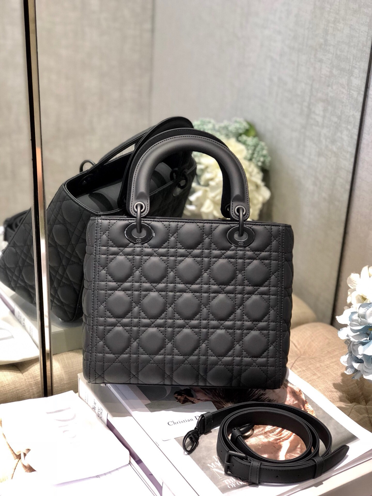 Medium Lady Dior Bag 9.5 x 8 x 4.5 inches