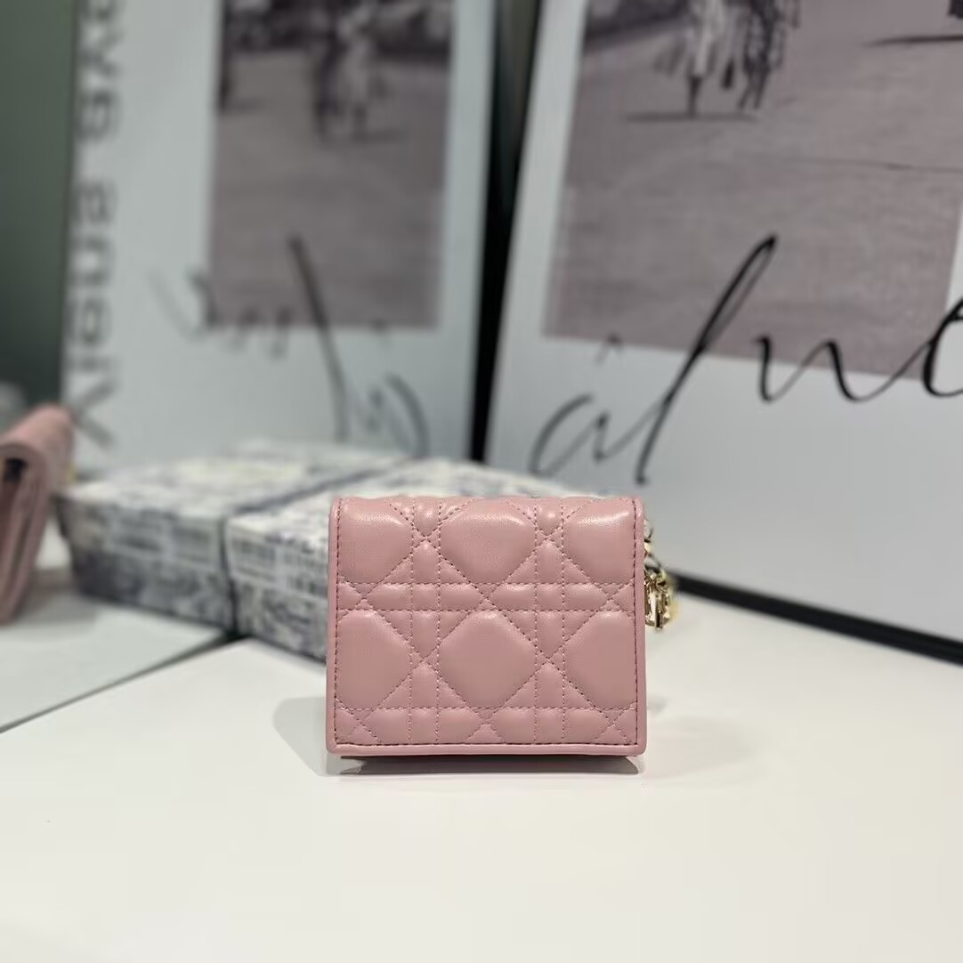 Dior Mini Lady Dior Gardenia Wallet 11x9x3cm