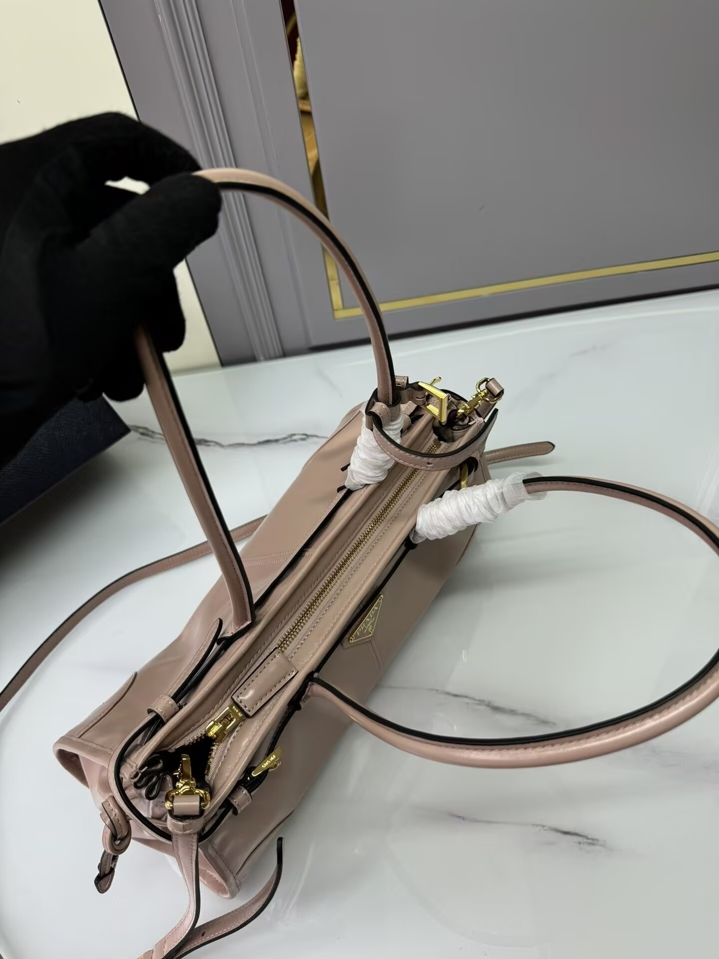 Prada Bonnie Medium Leather Handbag 32x15.5x12cm