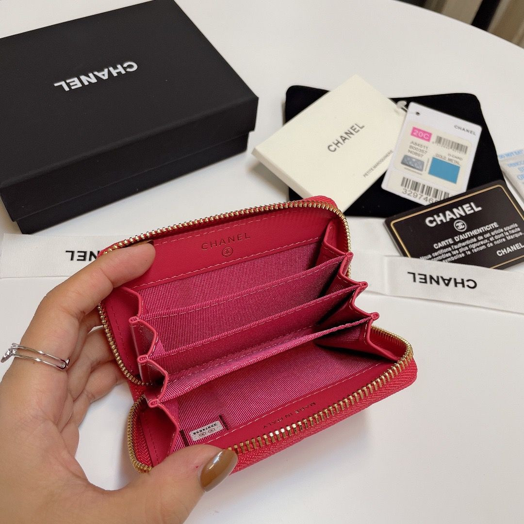 CHANEL ZIPPED COIN PURSE 7.5x11x2.5cm