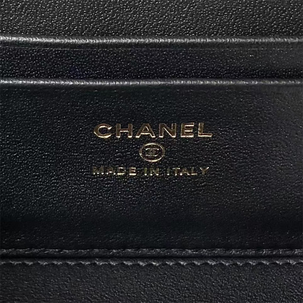 CHANEL Walnut Gold Ball Chain with Makeup Mirror Lamb Leather Square Box Shoulder Bag Women