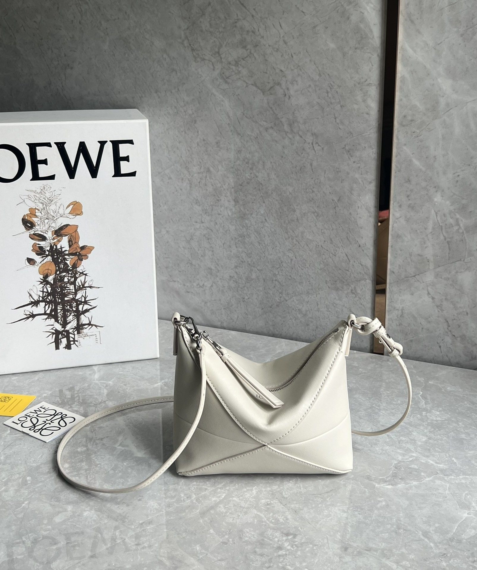Loewe Puzzle Fold pouch in shiny nappa calfskin 15.5x23x6.5cm