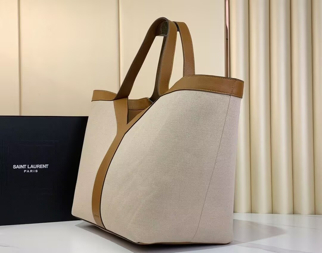 YSL Y Tote In Canvas And Leather 37×32×7cm