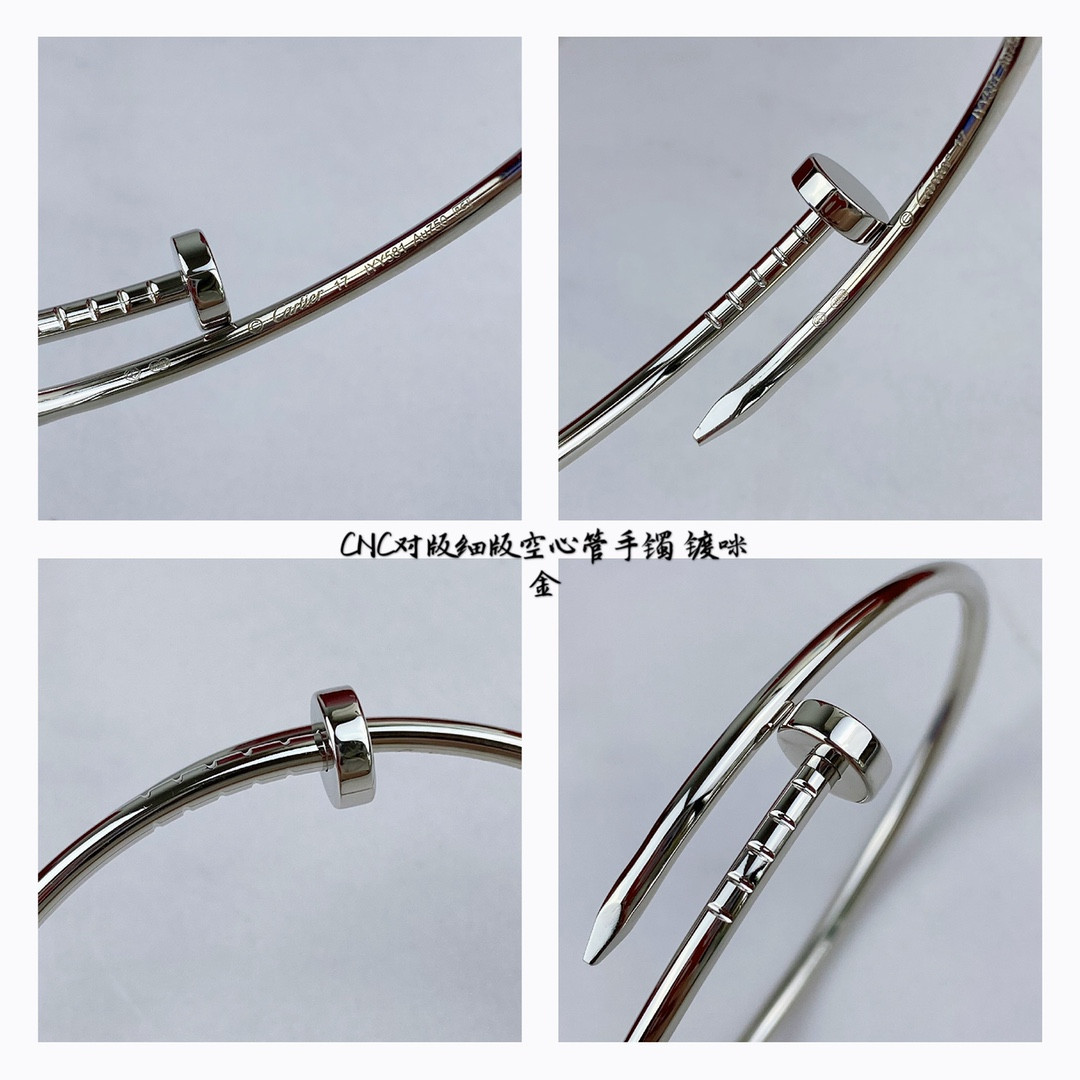 Cartier Thin Hollow Tube Polished Nail Bracelet