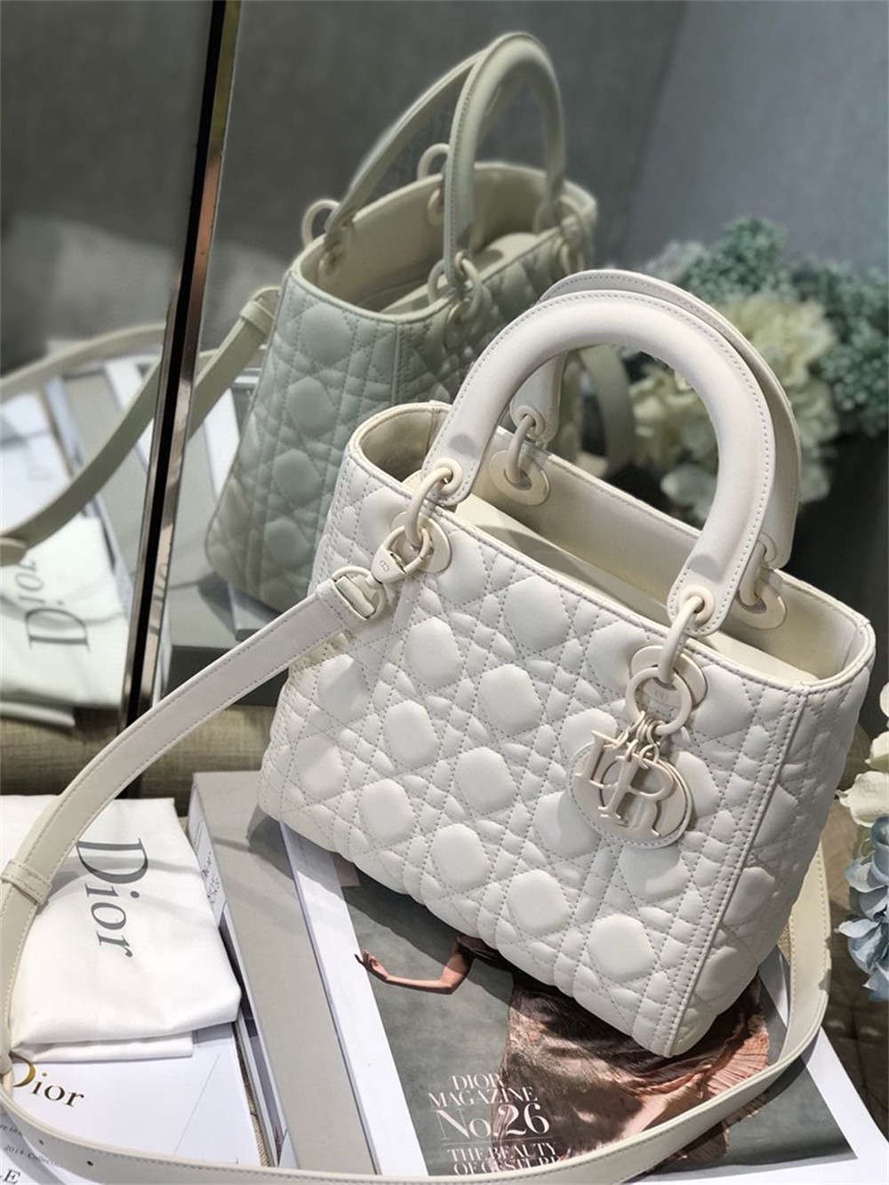 Medium Lady Dior Bag 9.5 x 8 x 4.5 inches