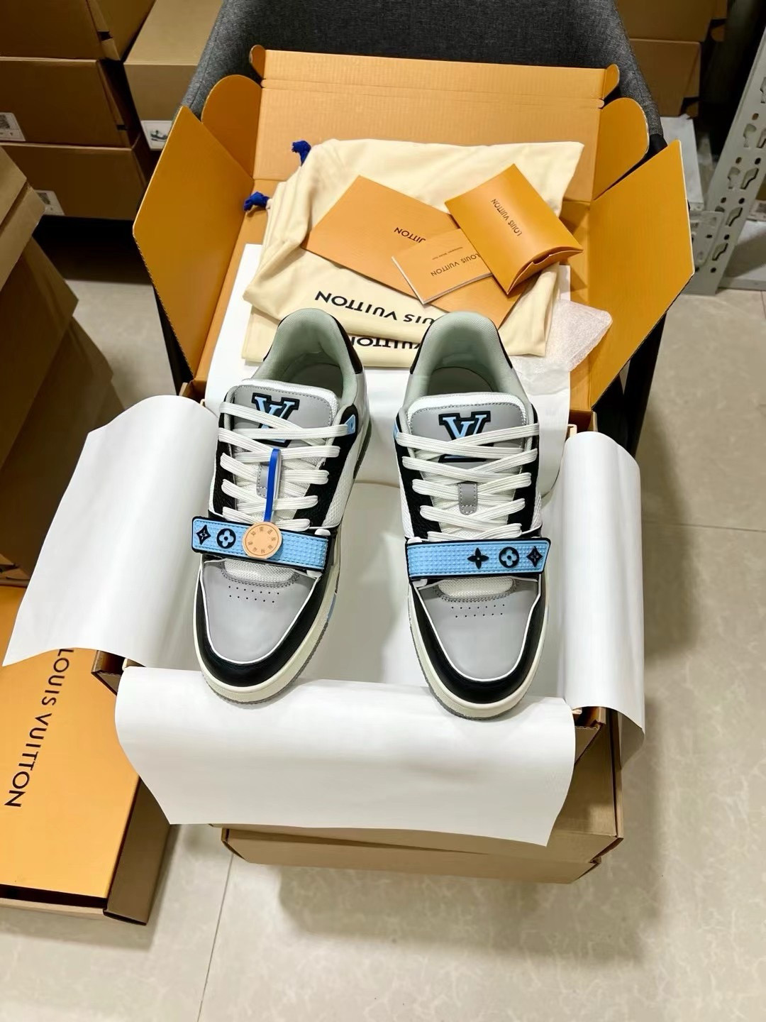 UA Louis Vuitton LV Trainer Blue Grey Black