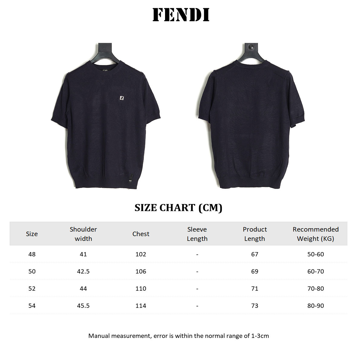 FENDI FD knitting Short-sleeved
