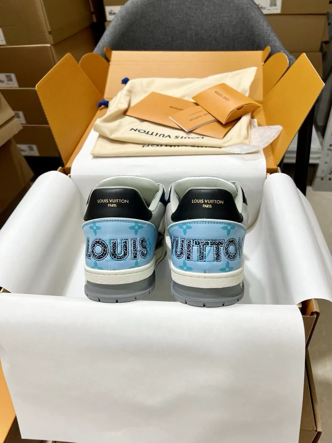 UA Louis Vuitton LV Trainer Blue Grey Black