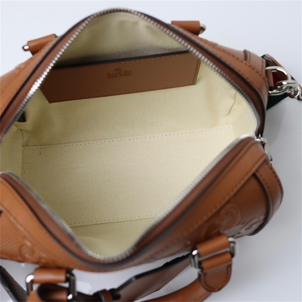 GUCCI JUMBO GG MINI DUFFLE BAG BROWN 8.6"W x 5.9"H x 4.9"D