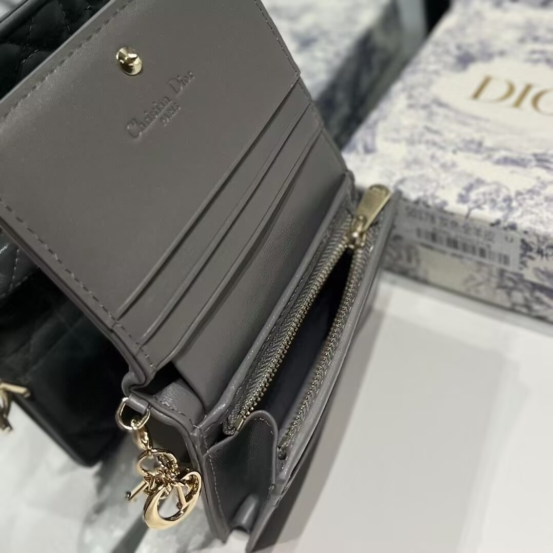 Dior Mini Lady Dior Gardenia Wallet 11x9x3cm
