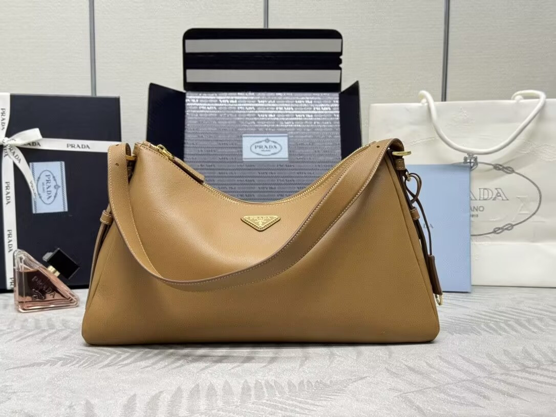 Prada Aimée large leather shoulder bag 39x23x12cm