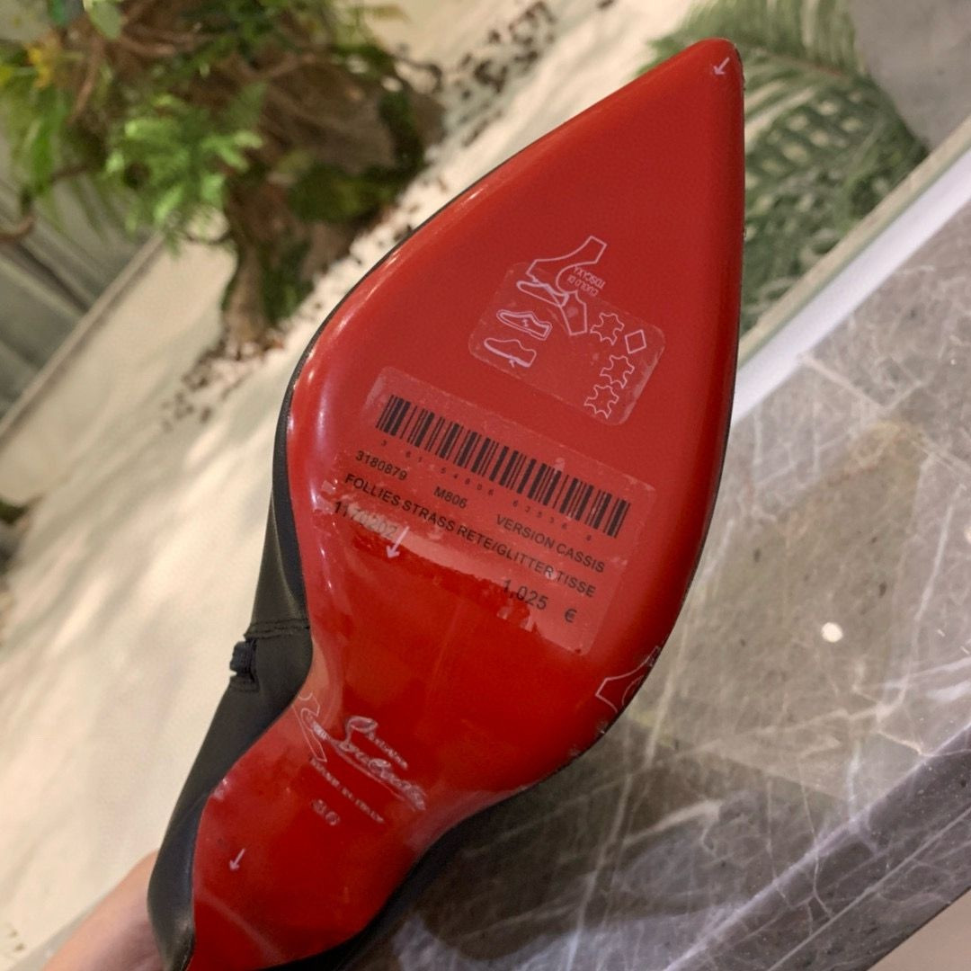 UA Christian Louboutin Miss Z Booty 100 mm Low Boots Calf leather Black