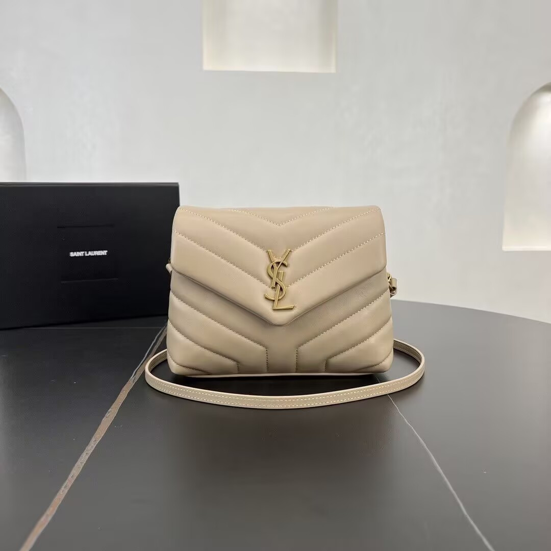 YSL TOY LOULOU IN QUILTED LEATHER  7.9 X 5.5 X 3 INCHES