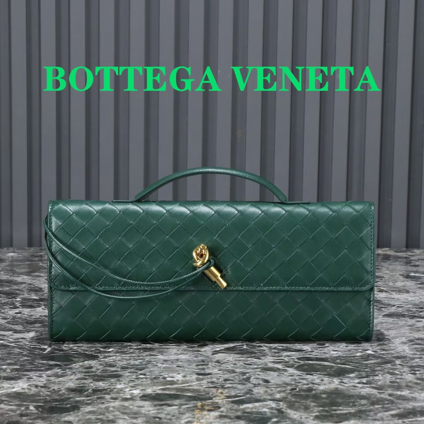 BOTTEGA VENETA Long Clutch Andiamo With Handle Fondant 31x13x3cm