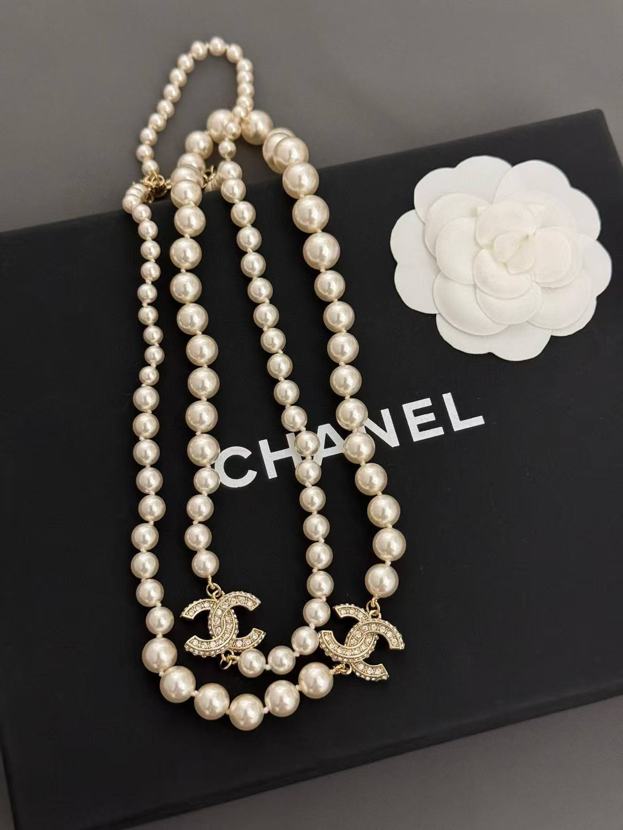 Chanel Long Pear Necklace