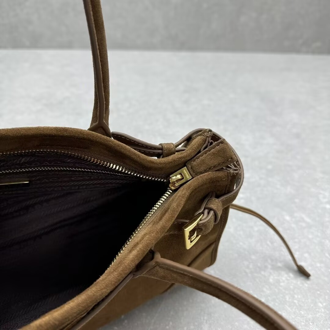 Prada Bonnie Medium Suede Handbag 32x15.5x12cm