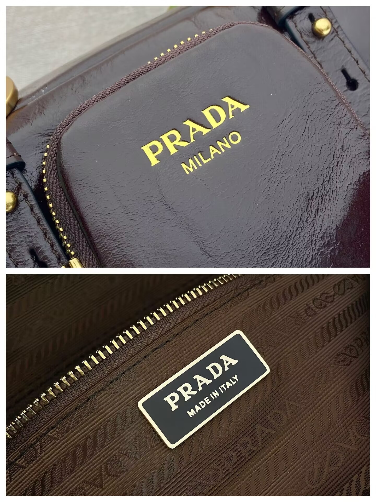 Prada Dangle Medium Leather Top-handle Bag 14x30x13.5cm