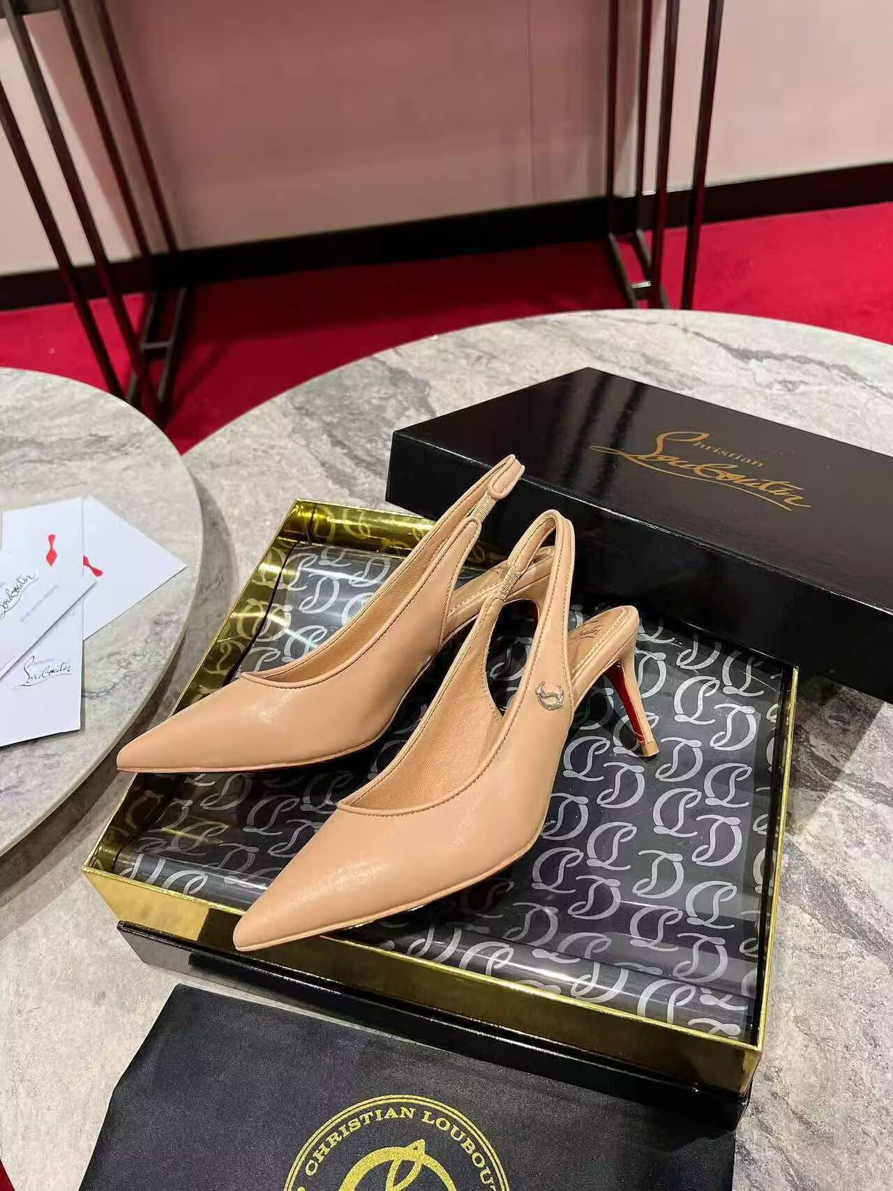 UA Christian Louboutin Sporty Kate Sling 65mm