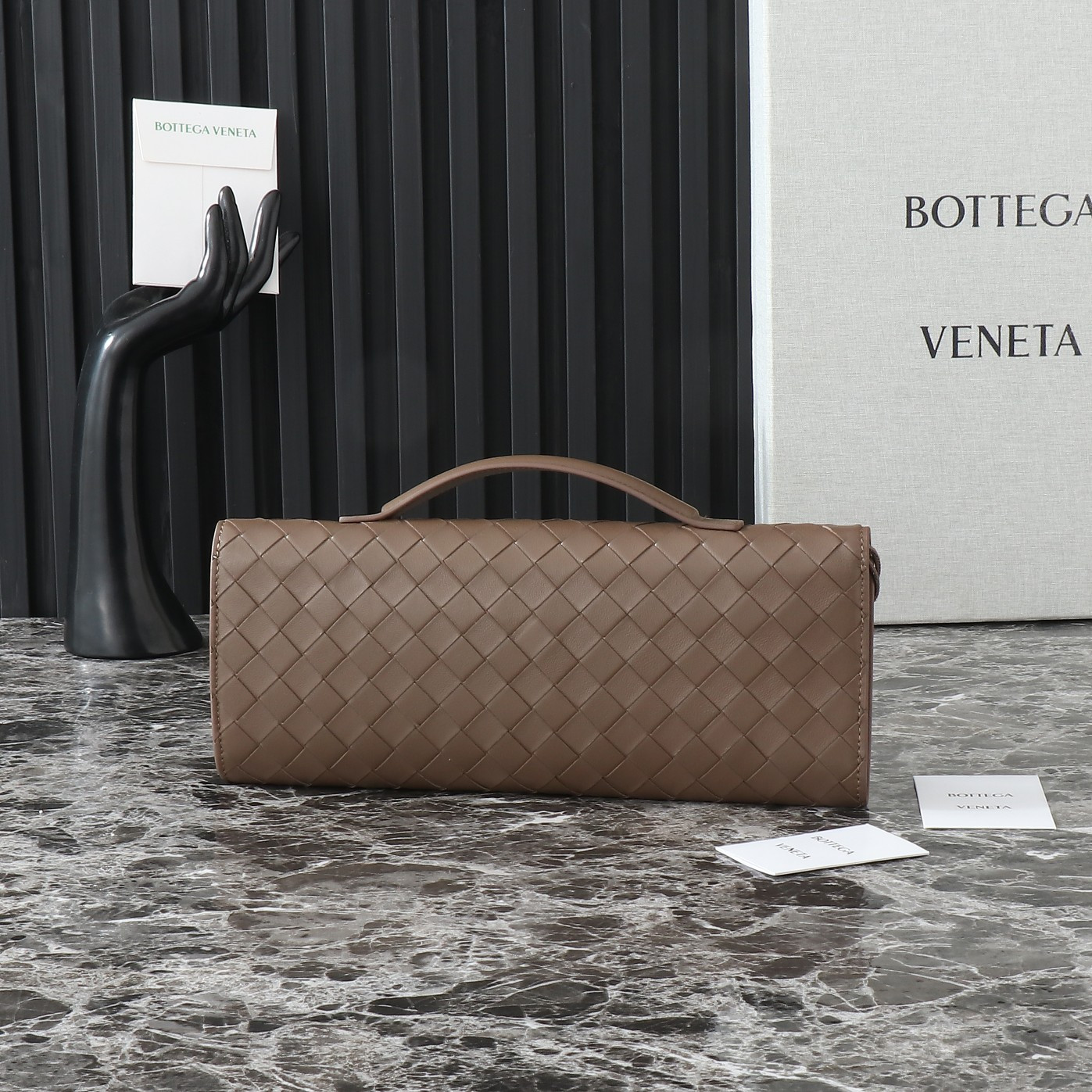 BOTTEGA VENETA Long Clutch Andiamo With Handle Fondant 31x13x3cm