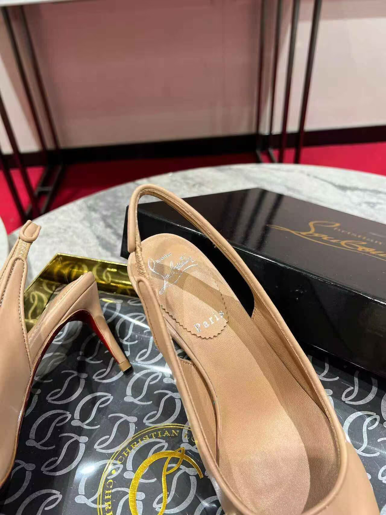 UA Christian Louboutin Sporty Kate Sling 65mm