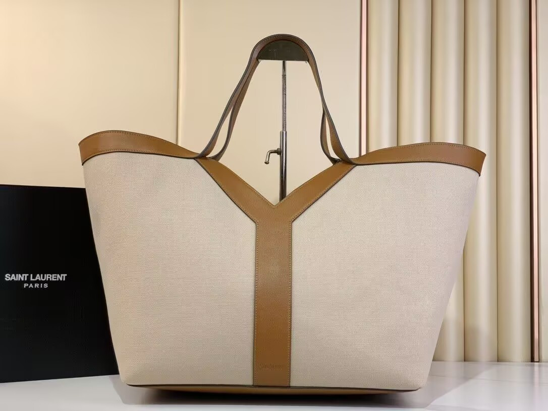 YSL Y Tote In Canvas And Leather 37×32×7cm