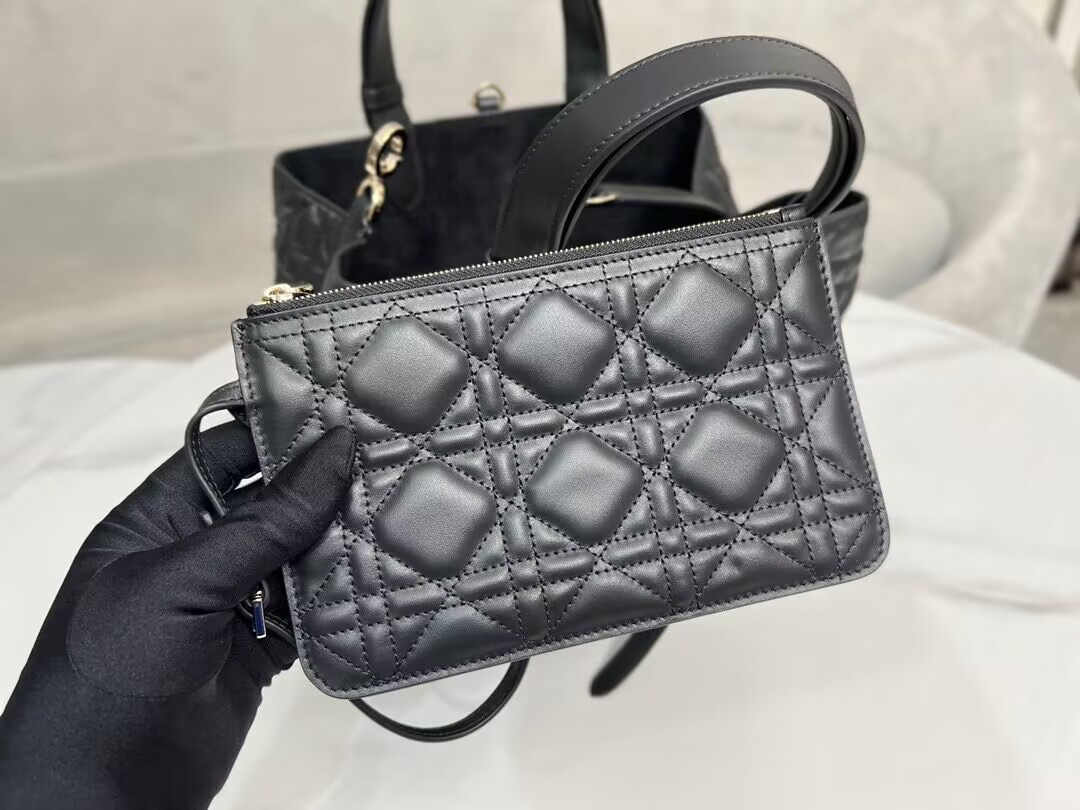 Dior Toujours Bag Medium Black 11 x 8.5 x 6.5 inches
