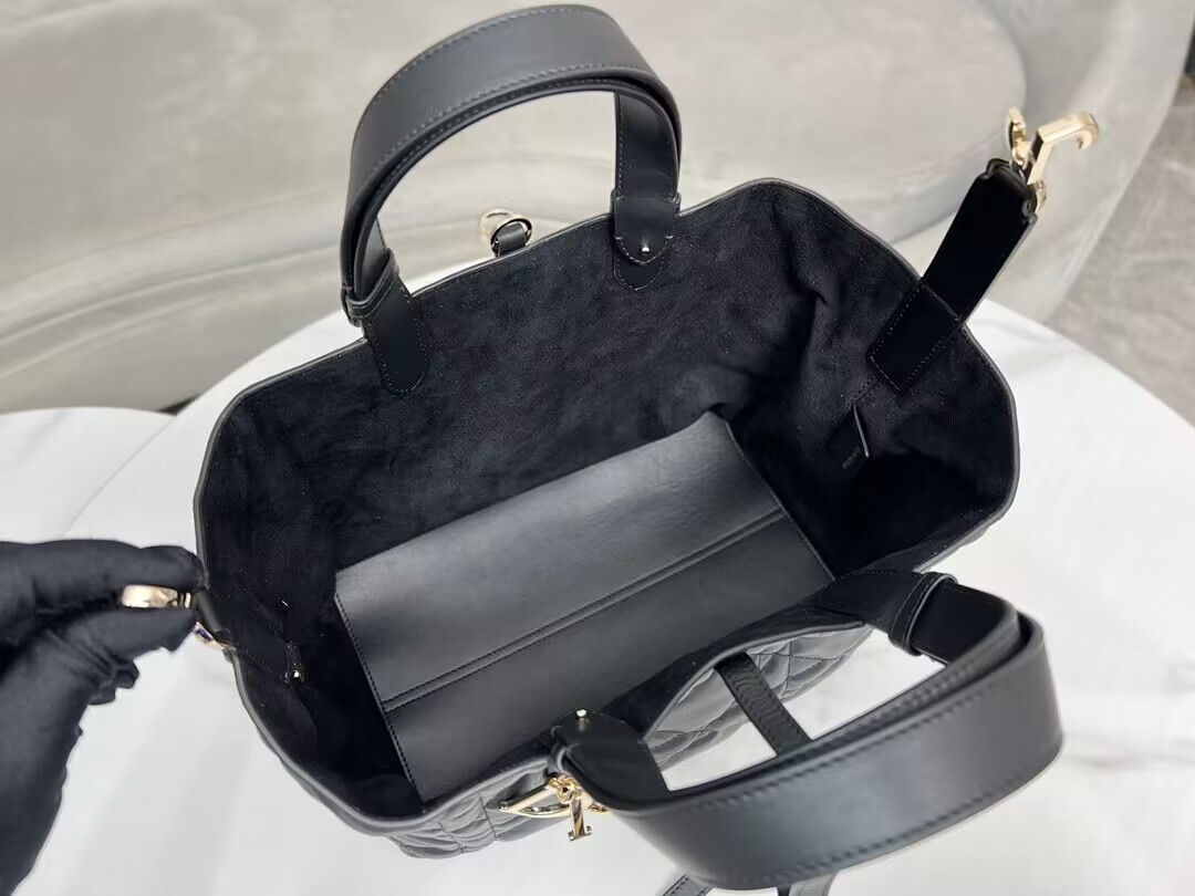 Dior Toujours Bag Medium Black 11 x 8.5 x 6.5 inches