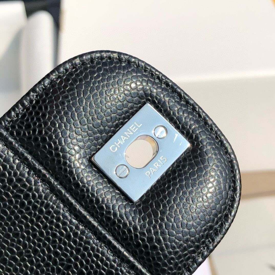 Chanel Classic Flap Jumbo 30cm CF black Silver  7.6 × 11.7 × 3.9 in