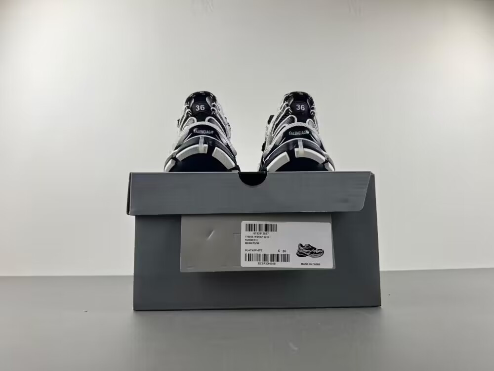 UA Balenciaga Runner Black White