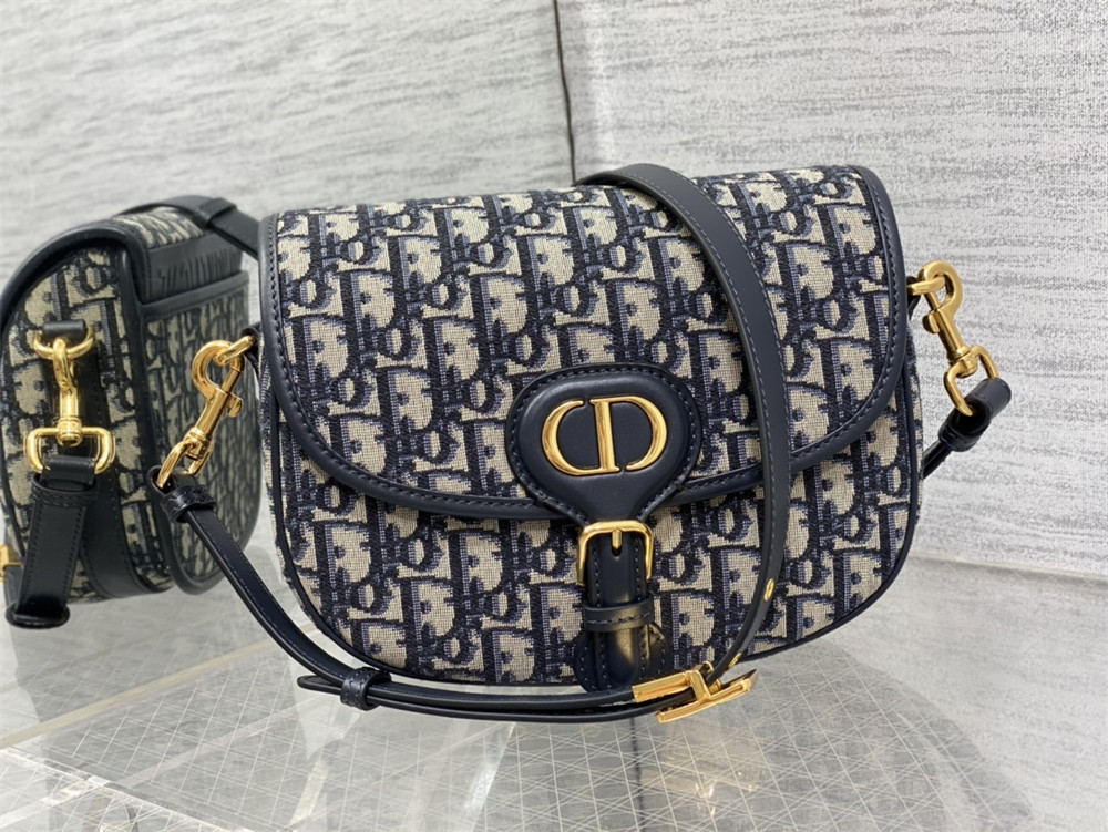 MEDIUM DIOR BOBBY BAG Blue Dior Oblique Jacquard