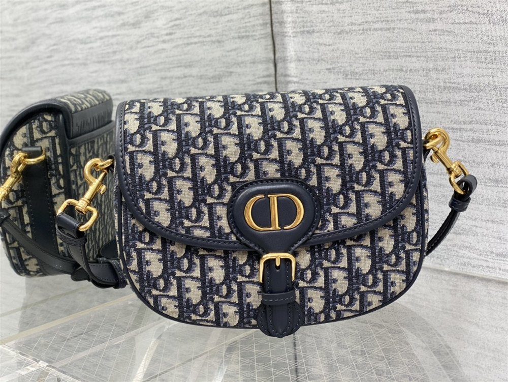 MEDIUM DIOR BOBBY BAG Blue Dior Oblique Jacquard