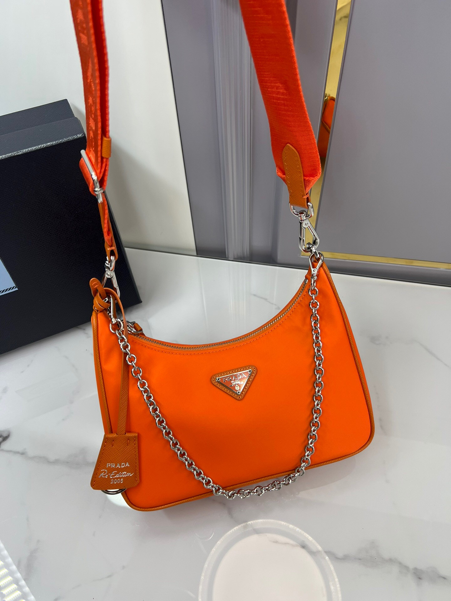Prada Re-Edition 2005 Re-Nylon bag Orange