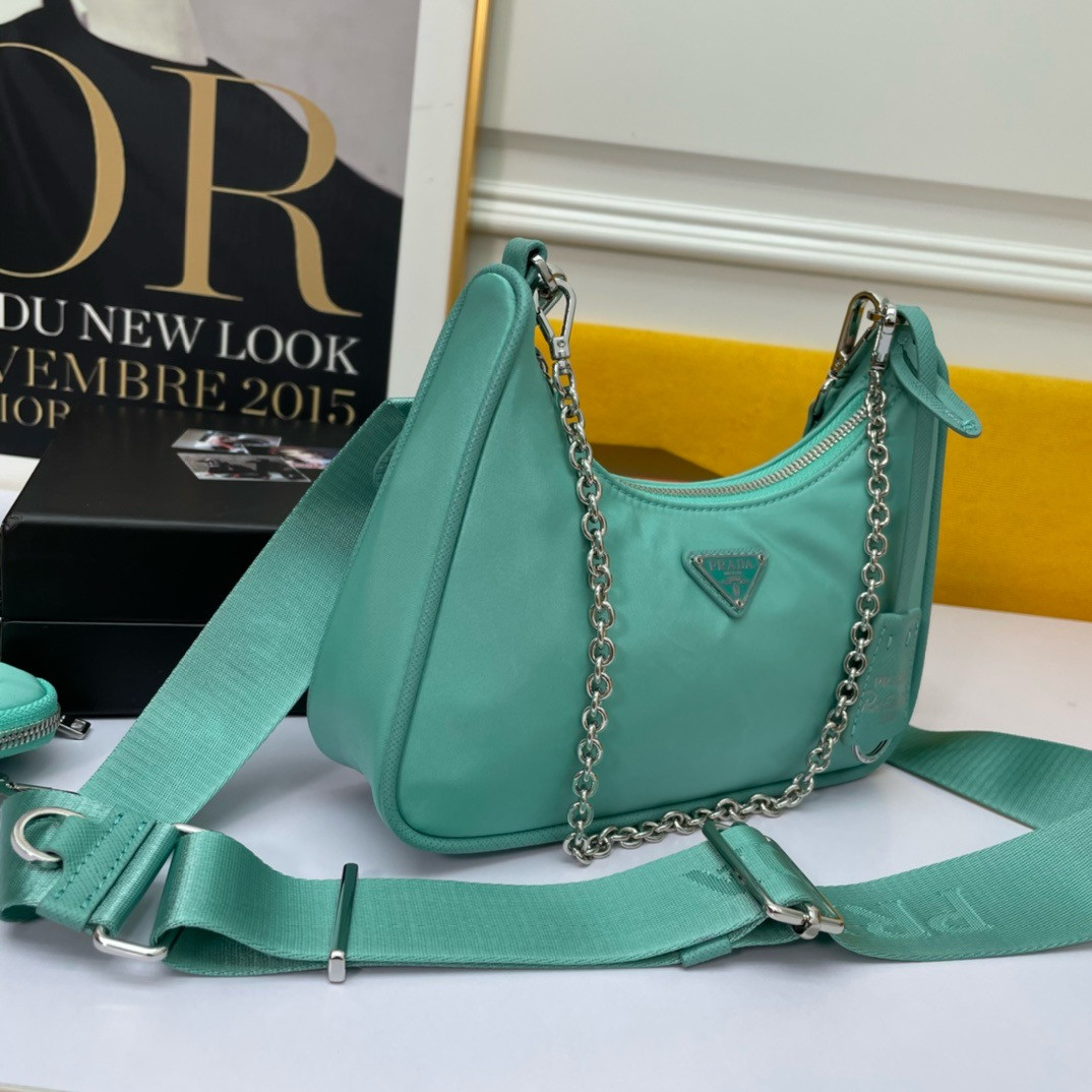 Prada Re-Edition 2005 Re-Nylon bag dark green