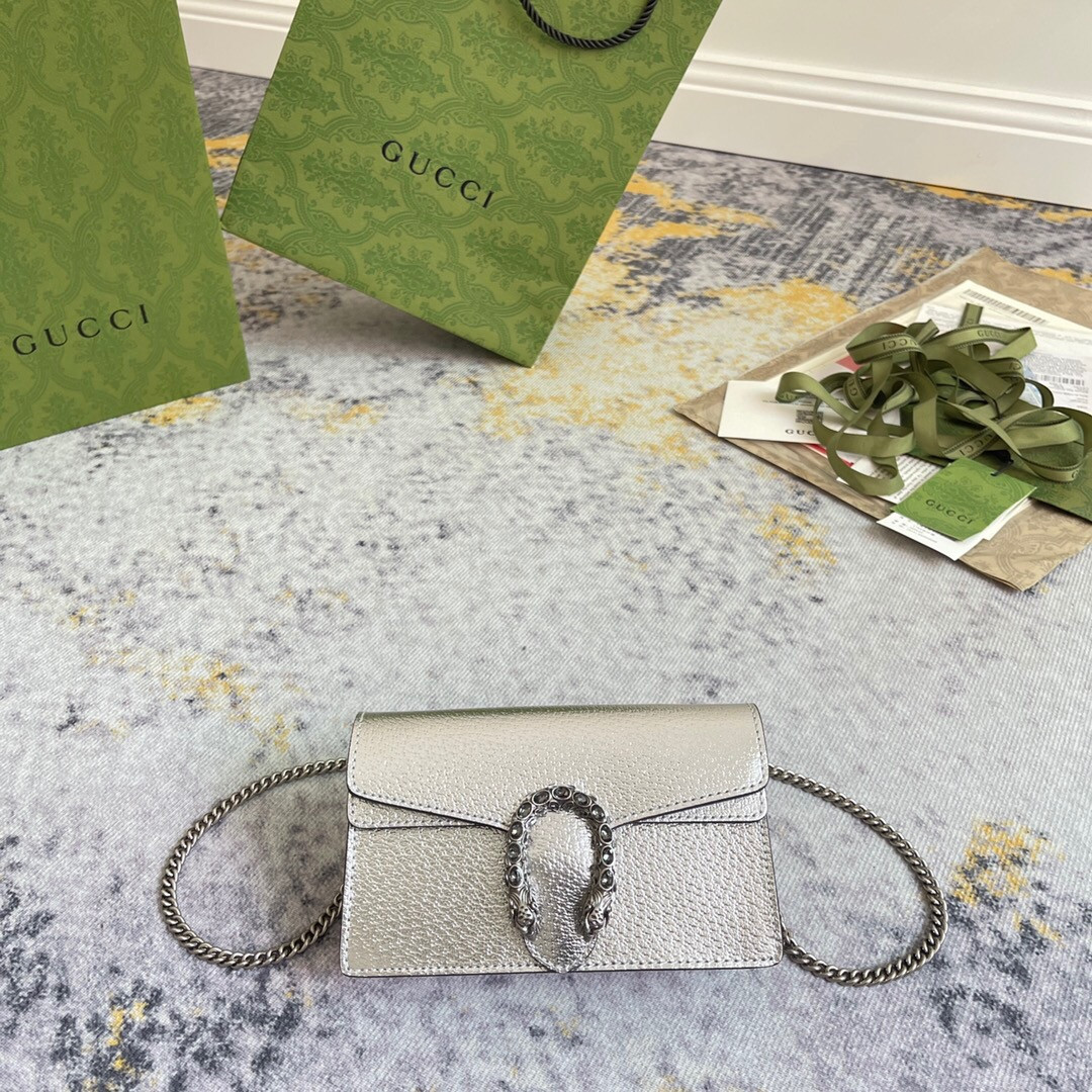 GUCCI DIONYSUS SUPER MINI BAG 6.5"Wx3.9"Hx1.6"D