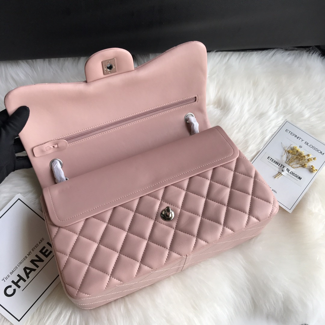 CHANEL CLASSIC FLAP JUMBO 30CM CF PINK SILVER 7.6 × 11.7 × 3.9 in