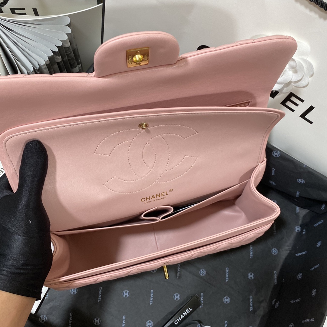 CHANEL CLASSIC FLAP JUMBO 30CM CF PINK GOLD 7.6 × 11.7 × 3.9 in