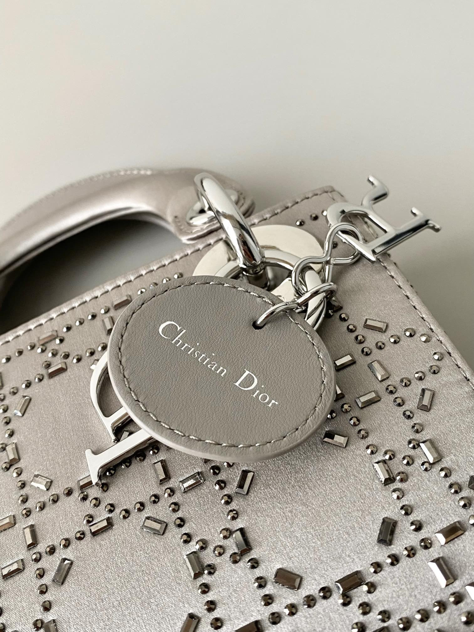 MINI LADY DIOR BAG GRAY 6.5 X 6 X 3 INCHES
