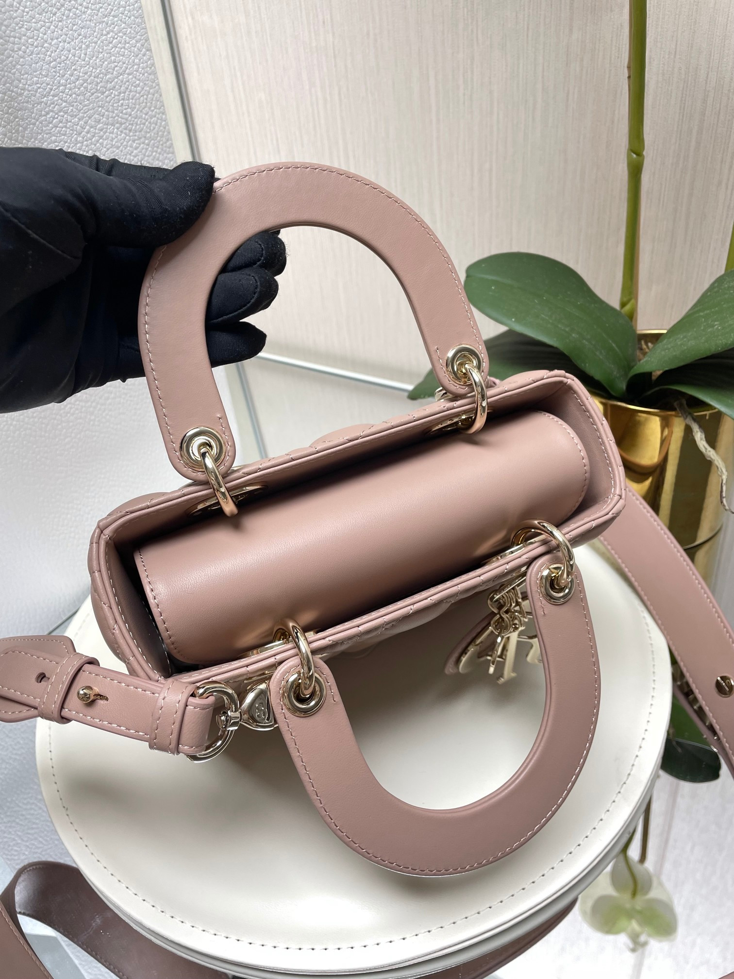 Small Lady Dior My ABCDior Bag Blush 8 x 6.5 x 3 inches