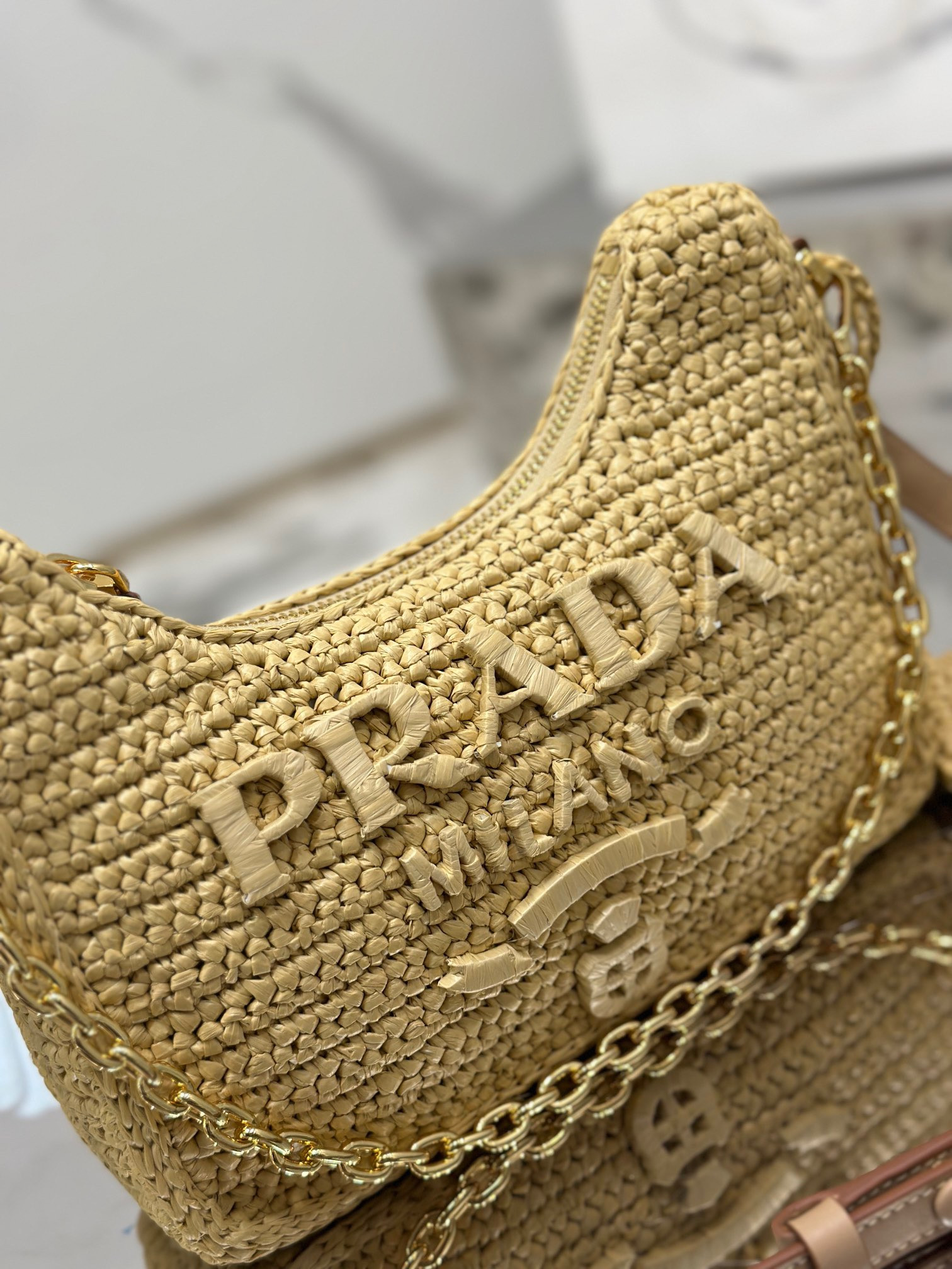 Prada Re-edition crochet mini-bag Color Natural