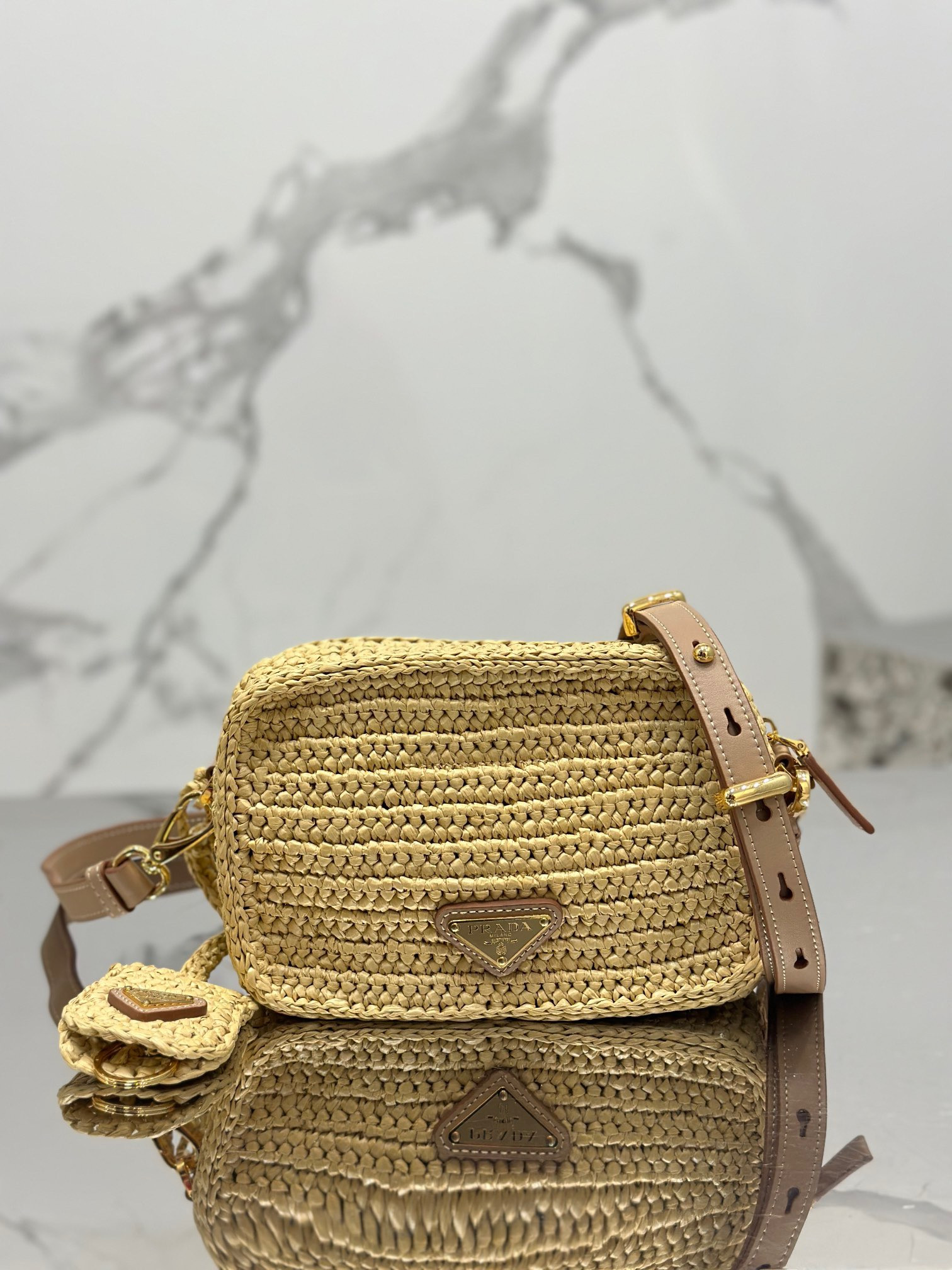 Prada Crochet Prada Brique bag Color  Natural