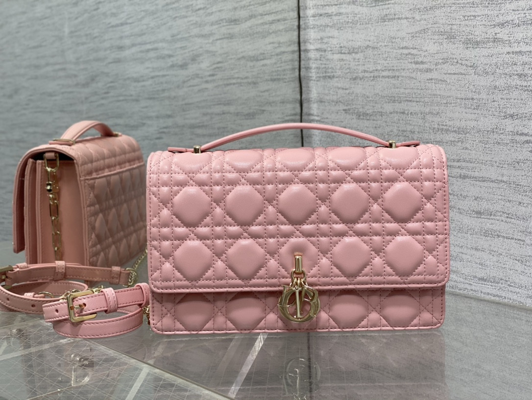 My Dior Top Handle Bag Melocoton Pink 9.5 x 5.5 x 3 inches
