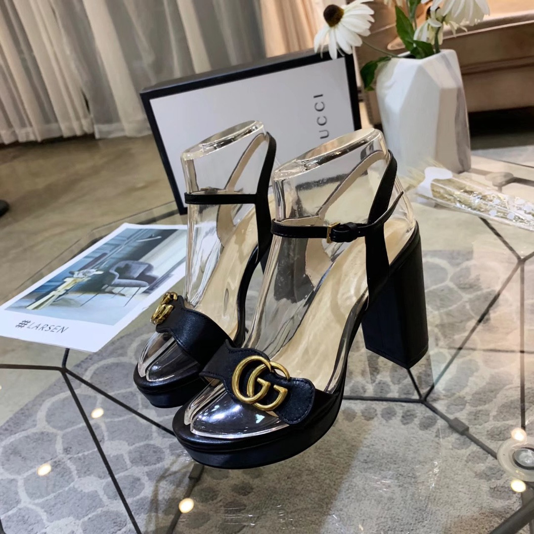 UA GUCCI LEATHER HIGH-HEEL SANDAL