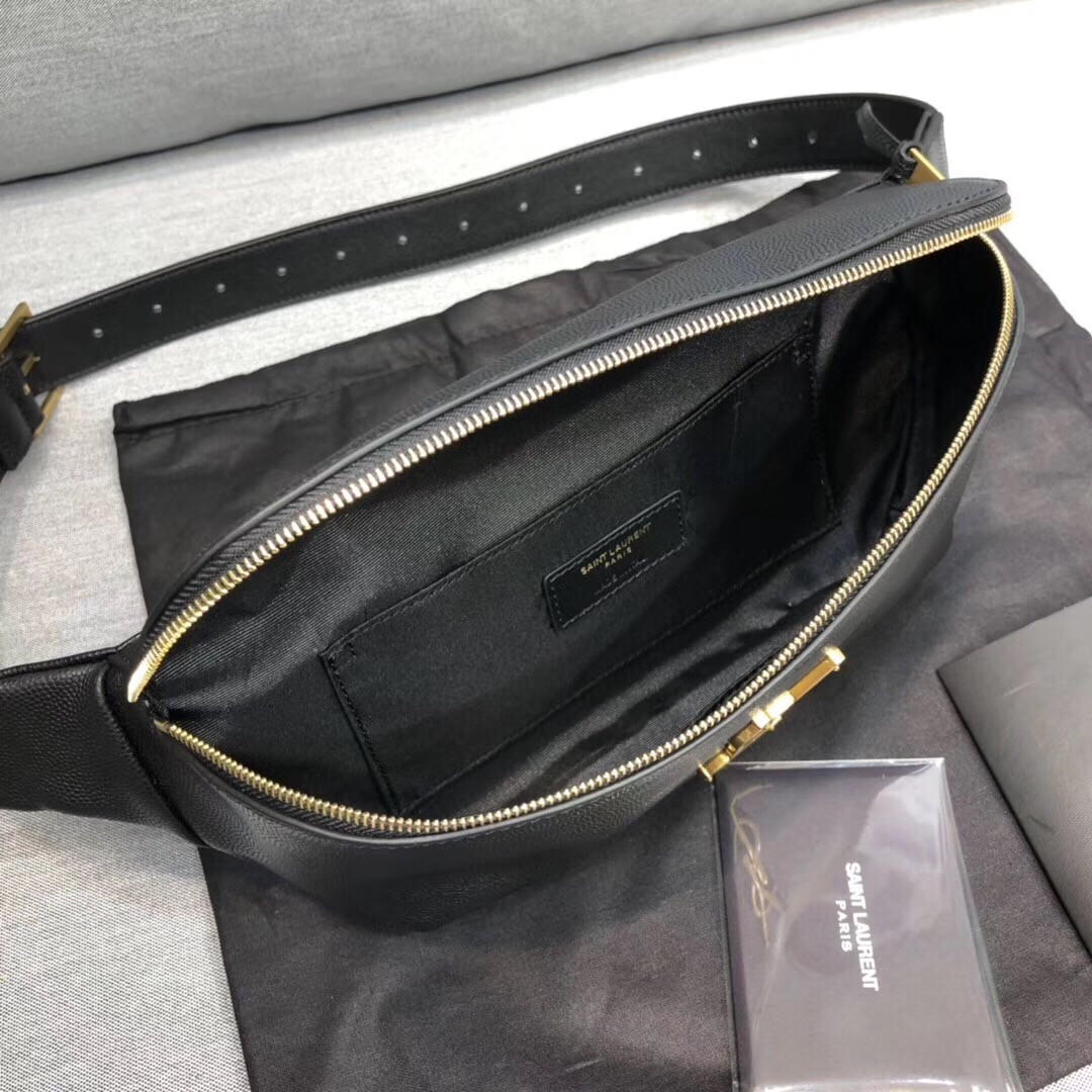 YSL CASSANDRE CLASSIC belt bag in grain de poudre embossed leather 25 x 14 x 3.5 cm