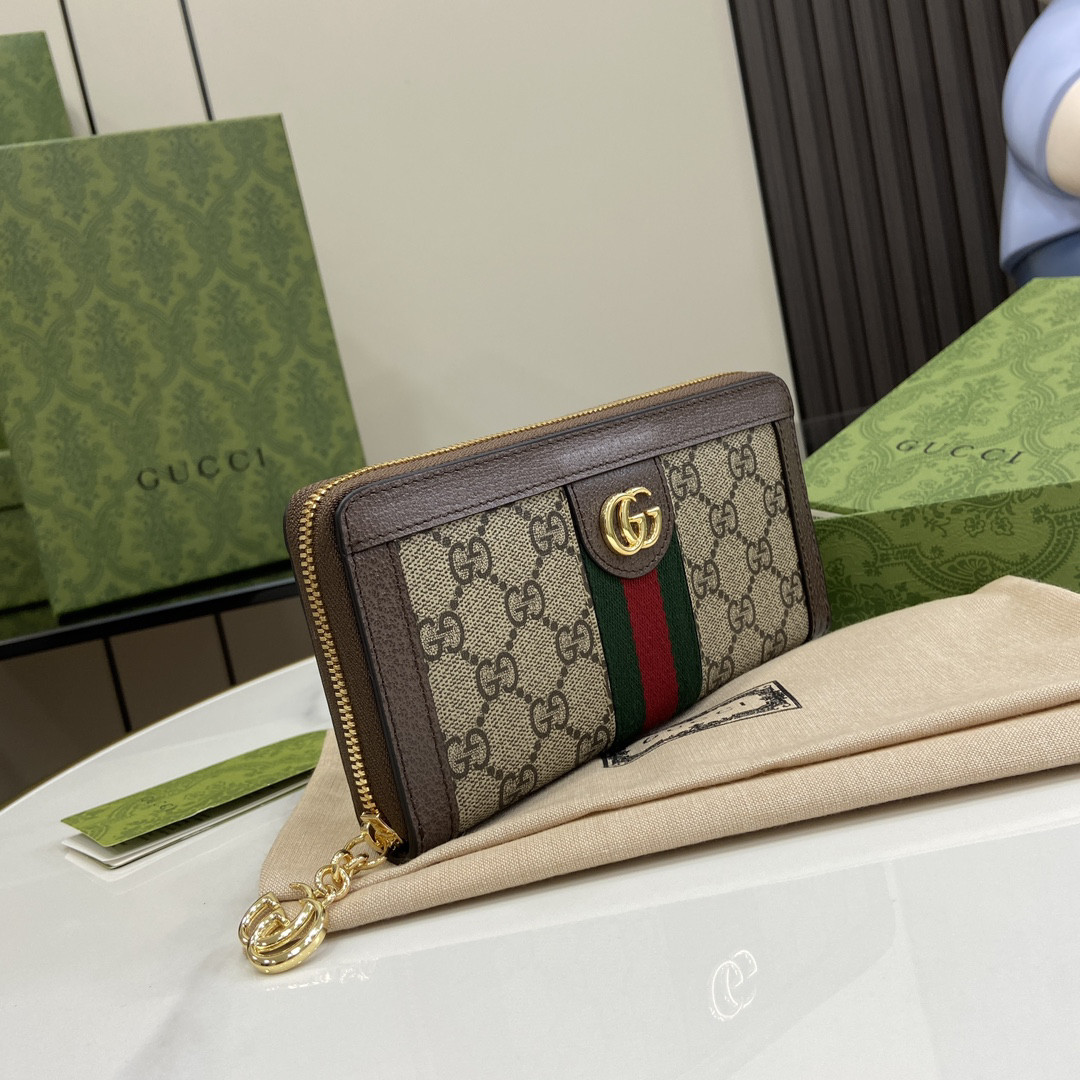 GUCCI OPHIDIAZIP AROUND WALLET 19.5x11x3cm