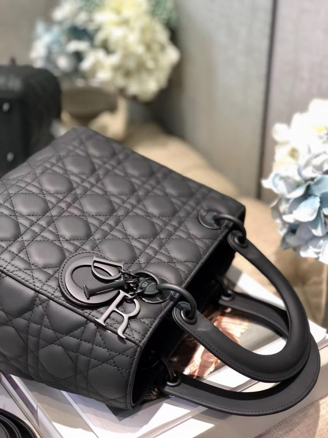 Medium Lady Dior Bag 9.5 x 8 x 4.5 inches