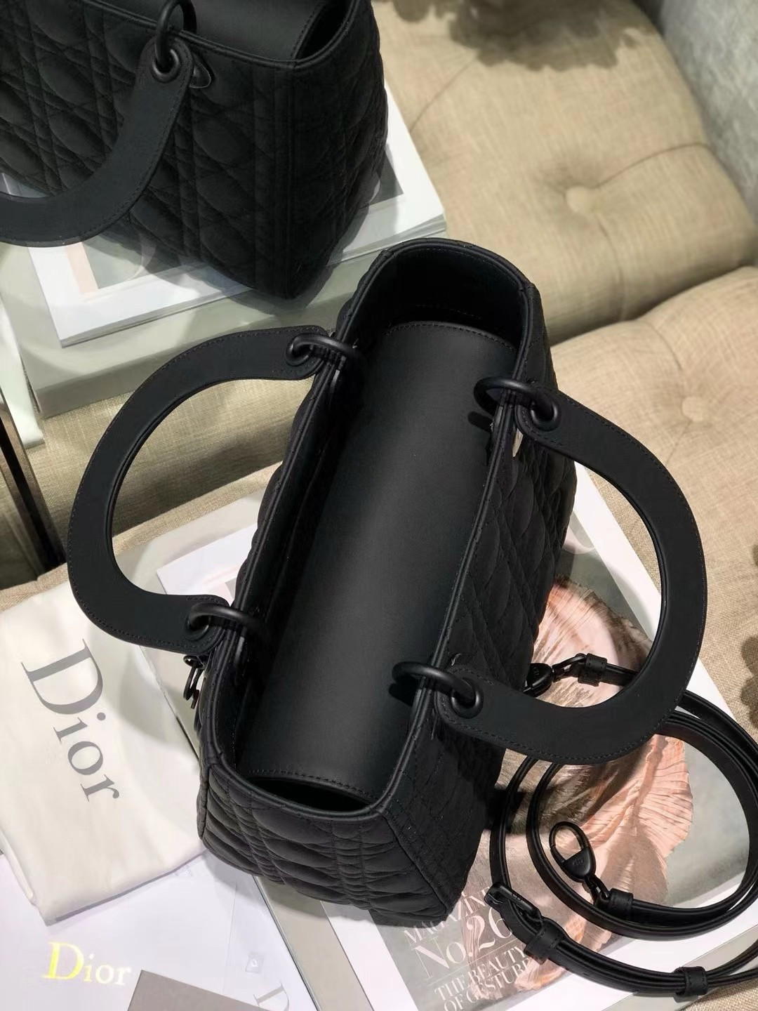 Medium Lady Dior Bag 9.5 x 8 x 4.5 inches