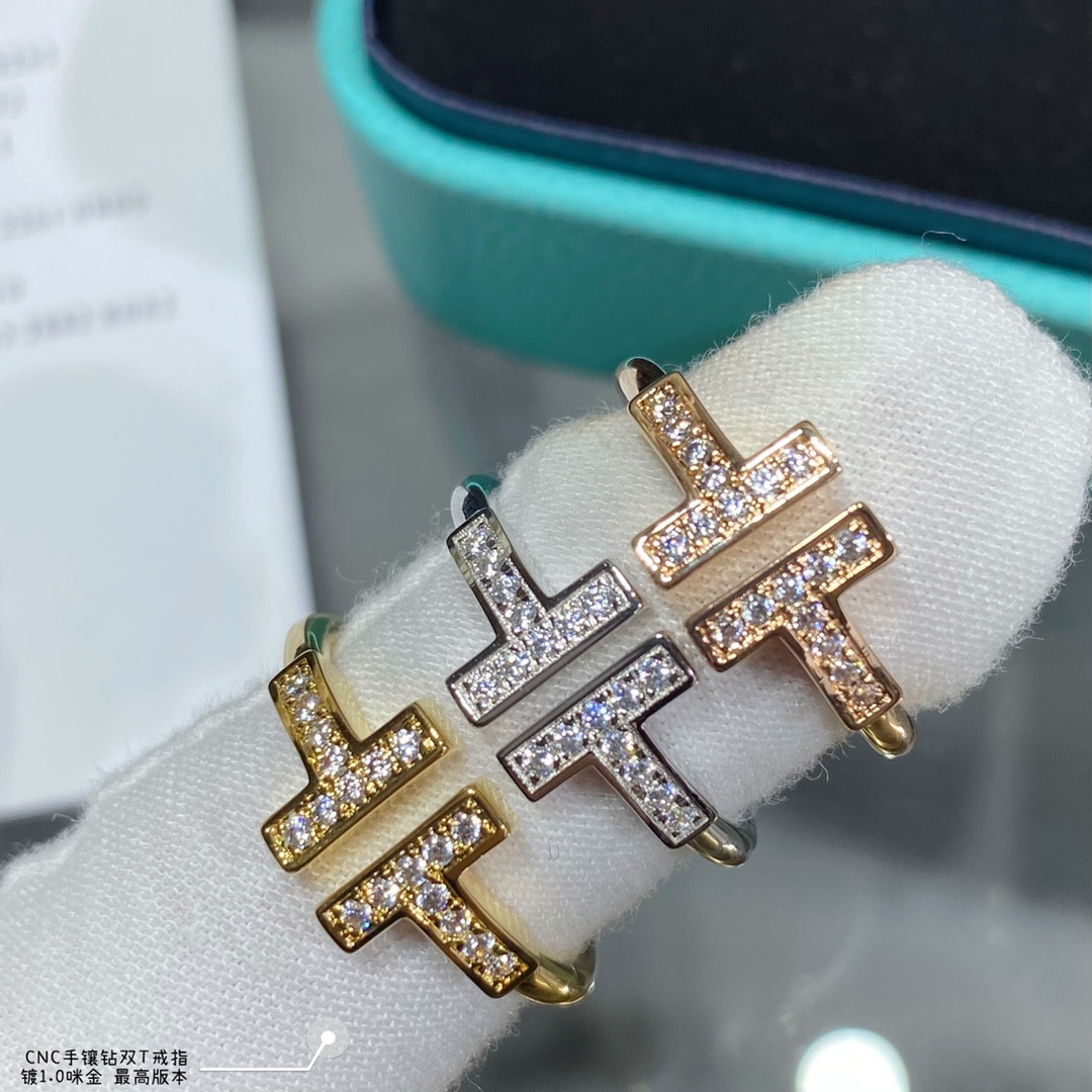 Tiffany & Co. Double T Diamond-Banded Ring