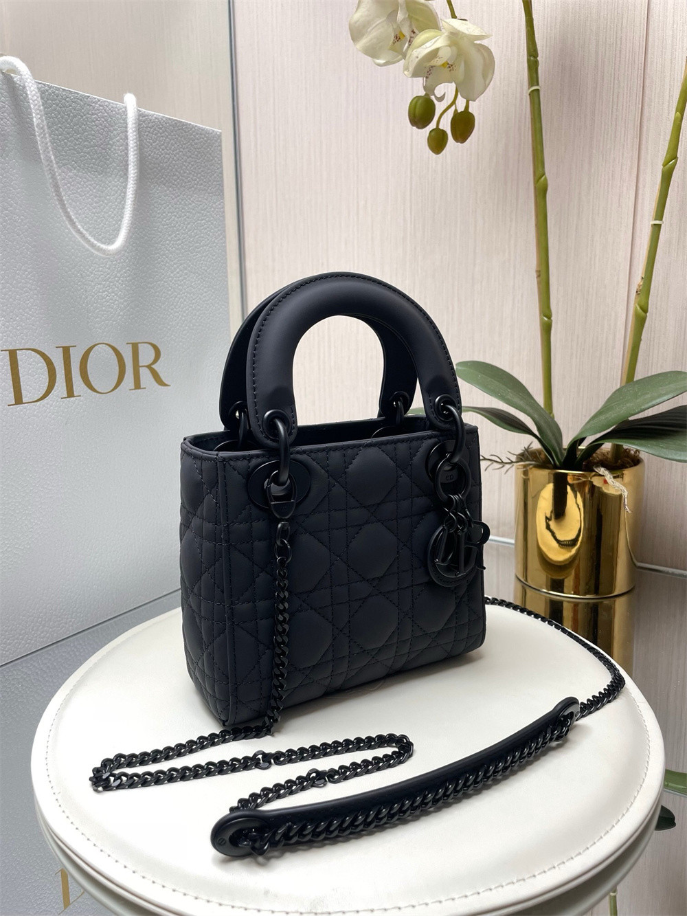 Mini Lady Dior Bag 6.5 x 6 x 3 inches